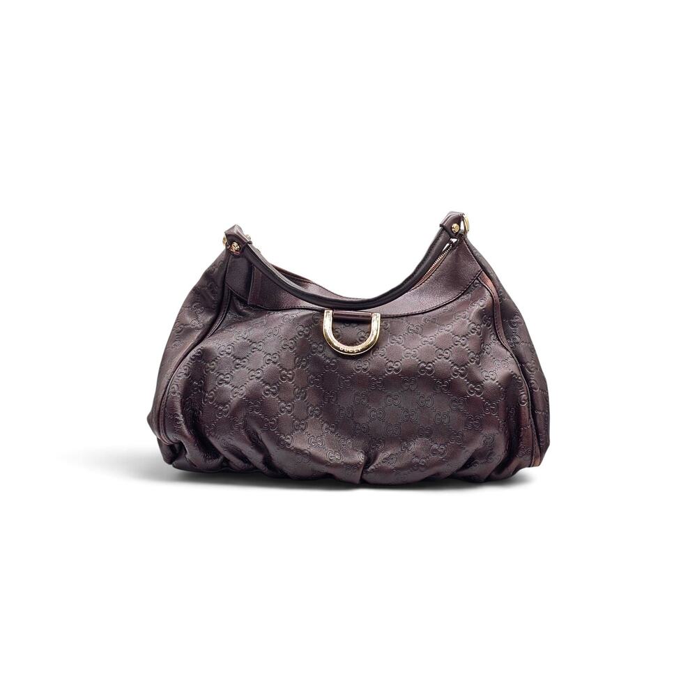 Gucci Abbey D-Ring Guccissima Leather Brown Hobo Shoulder Bag 189833 - Preowned
